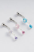 Olympia Teardrop Silver Belly Button Ring Parman