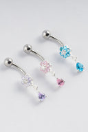 Olympia Teardrop Silver Belly Button Ring Parman