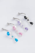 Nebula Teardrop Silver Belly Button Ring Parman