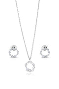Celestine Silver Pendant and Earrings Set