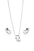 Fiona Silver Pendant and Earrings Set