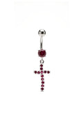 Radiant Cross Belly Button Ring