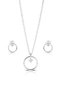 Elara Silver Pendant and Earrings Set