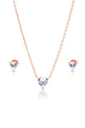 Solitara Silver Pendant and Earrings Set