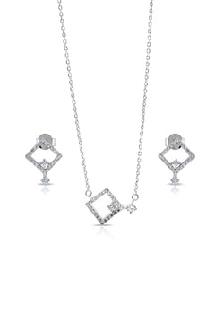 Virielle Silver Pendant and Earrings Set