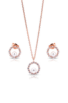 Eveline Silver Pendant and Earrings Set