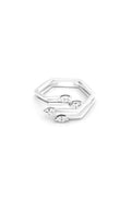 Puzzle Piece 925 Sterling Silver Hexagonal Ring