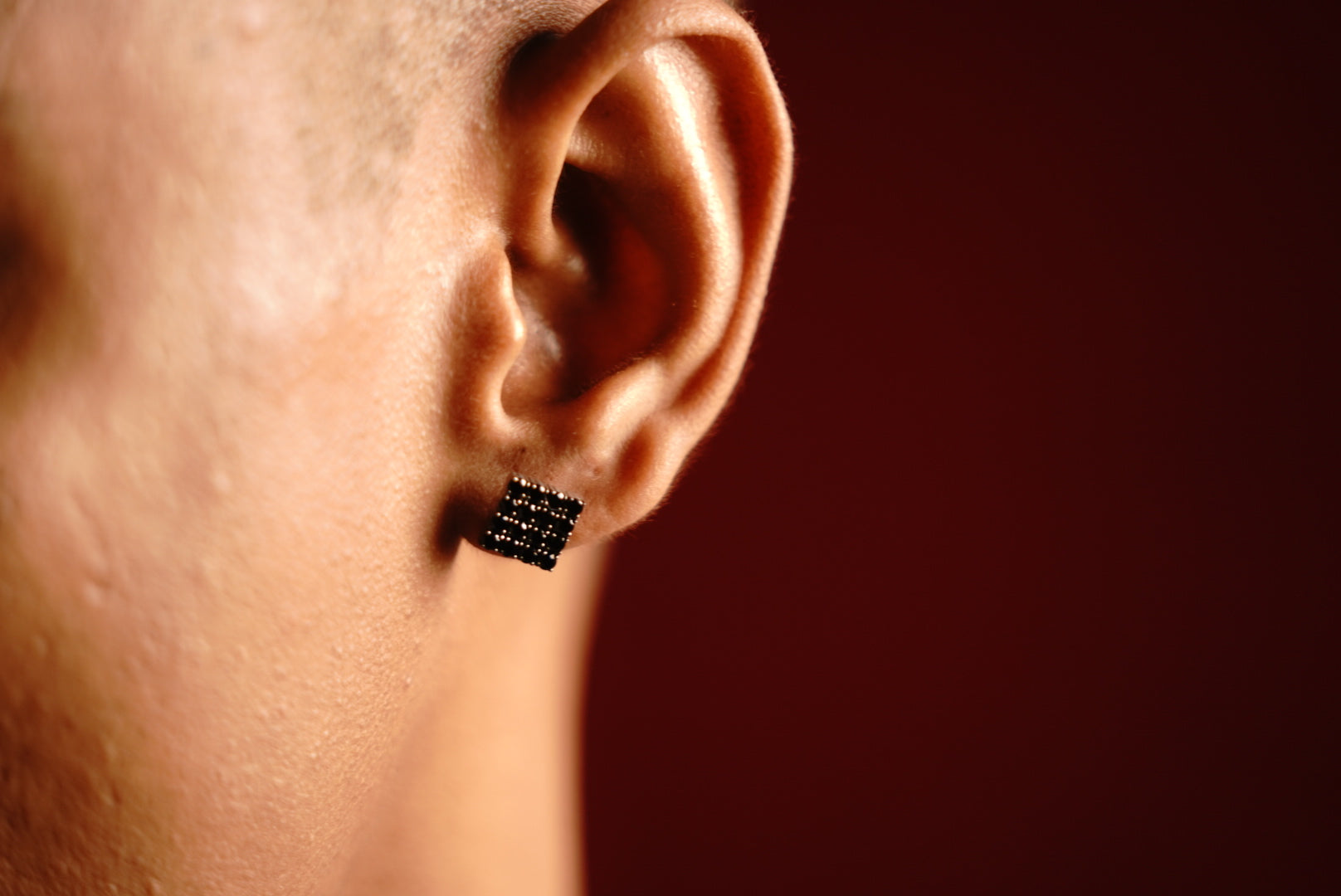 Shadow Pixel Silver Studs