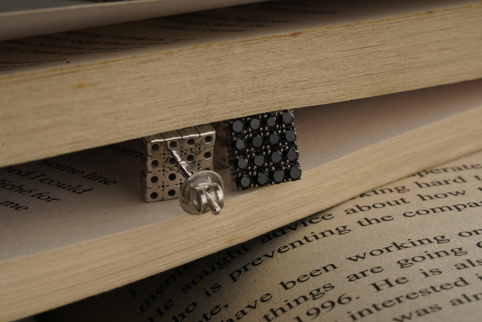 Shadow Pixel Silver Studs