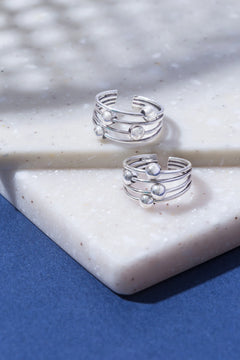 Starlight Trio Silver Toe Ring