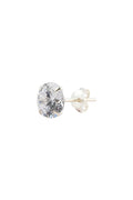 Pantheon White Stud Men’s Silver Earrings (Round) Parman