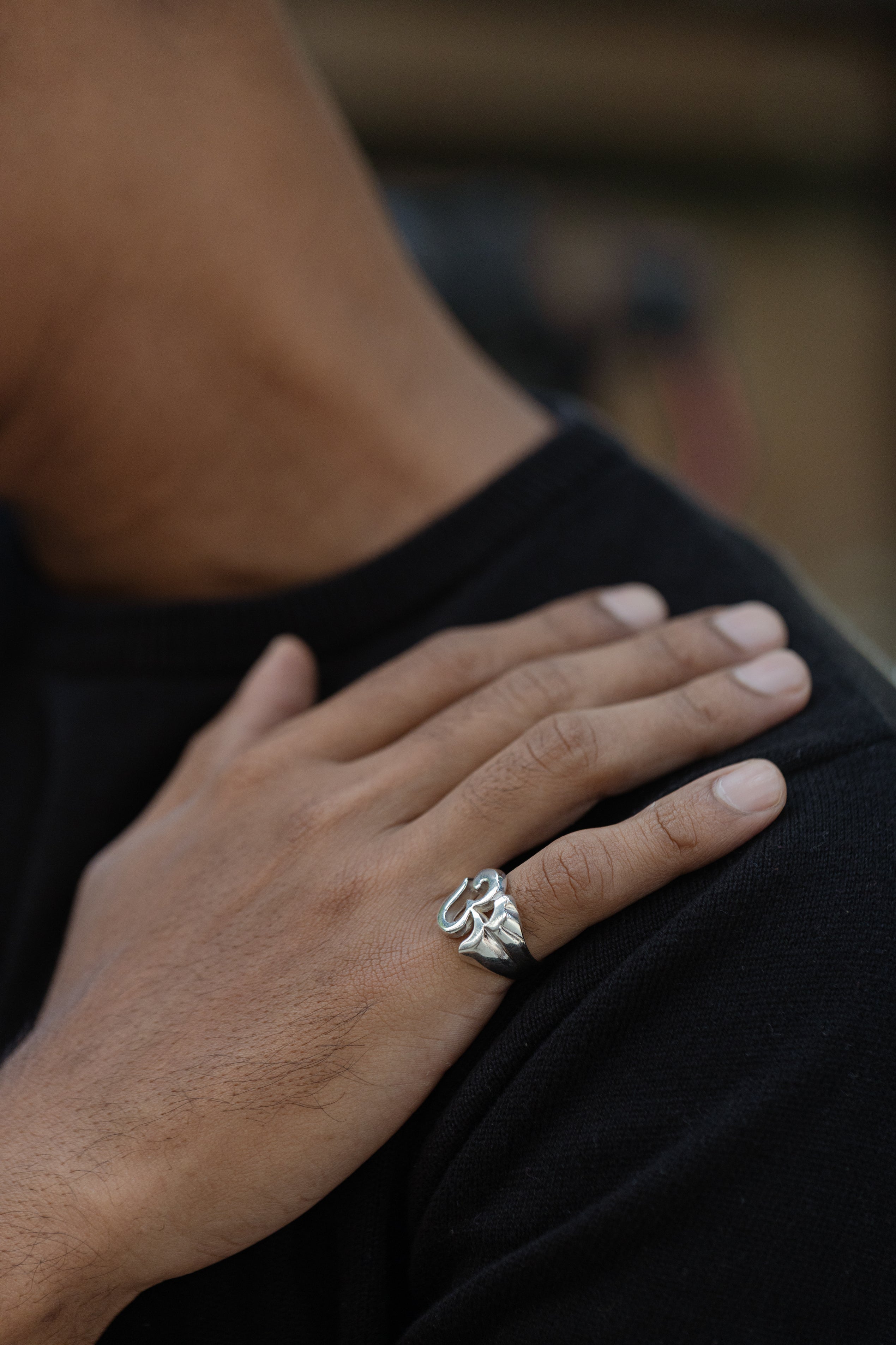 Simple OM Men s Silver Ring