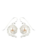 Tiara Pearl Silver Earrings Parman