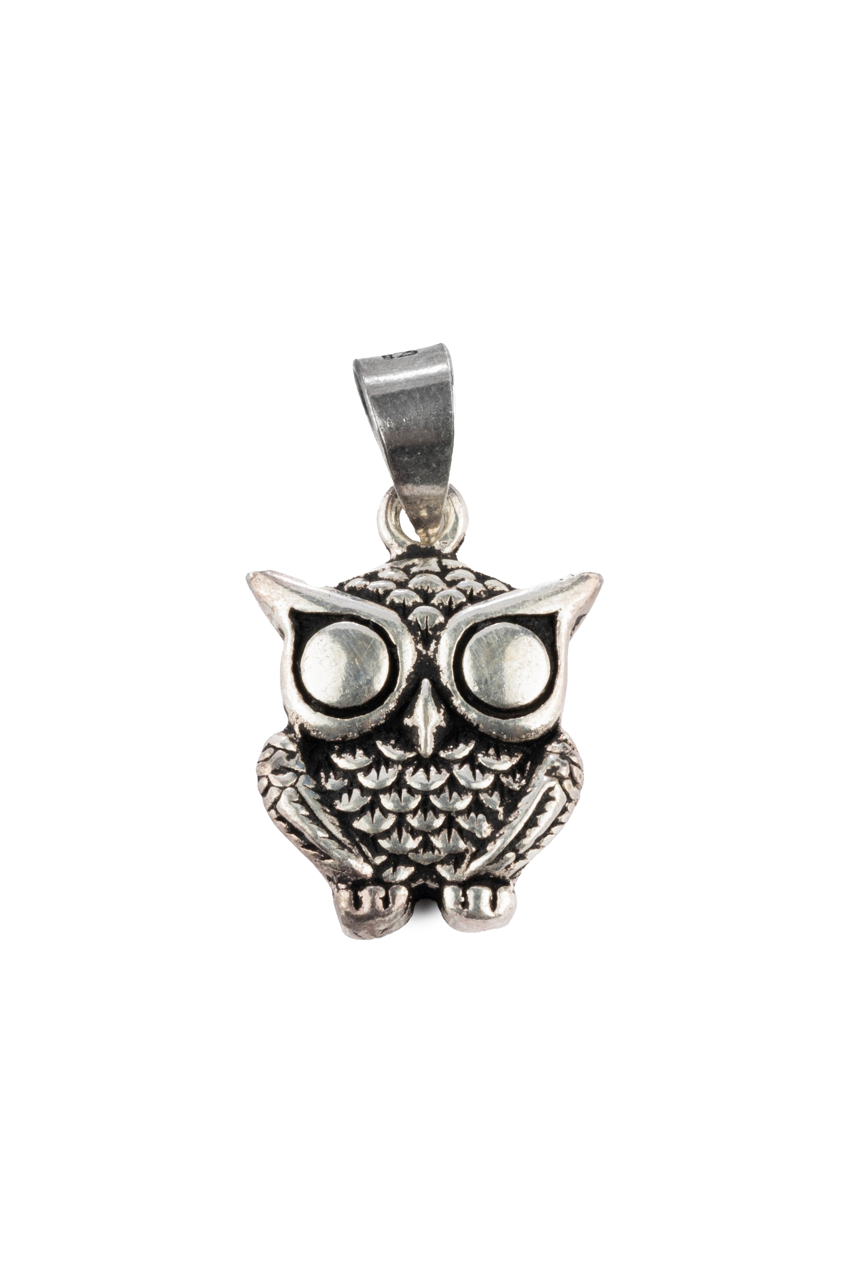 Silver owl pendant sales