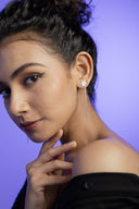 Snowflake Whisper Silver Threader Earrings