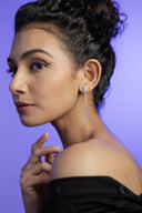 Snowflake Whisper Silver Threader Earrings