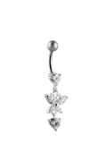 Alexis Floral Silver Belly Button Ring Parman