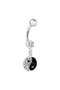 Harmony Yin & Yang Silver Belly Button Ring Parman
