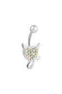 Reya Evil Heart Silver Belly Button Ring
