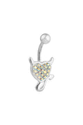 Reya Evil Heart Silver Belly Button Ring Parman