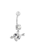 Aphrodite Cupid-Heart Silver Belly Button Ring Parman