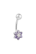 Carmen Floral Silver Belly Button Ring