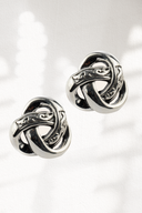 Atomic Charm Silver Earrings