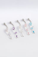 Athena Floral Silver Belly Button Ring