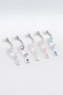 Athena Floral Silver Belly Button Ring