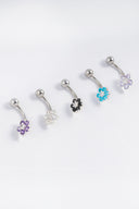 Carmen Floral Silver Belly Button Ring