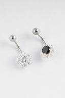 Ariadne Floral Silver Belly Button Ring