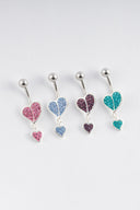 Iris Heart Silver Belly Button Ring