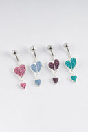 Iris Heart Silver Belly Button Ring Parman