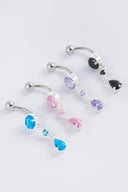 Nebula Teardrop Silver Belly Button Ring Parman