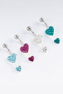 Gaia Heart Silver Belly Button Ring