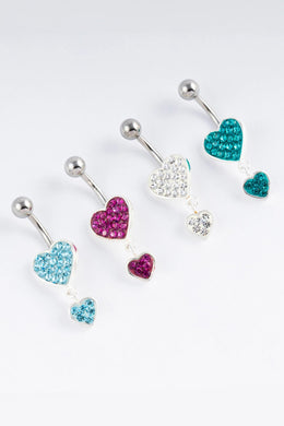 Gaia Heart Silver Belly Button Ring Parman