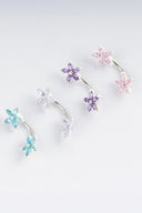 Elektra Floral Silver Belly Button Ring