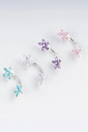 Elektra Floral Silver Belly Button Ring