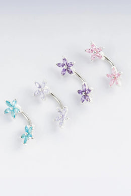 Elektra Floral Silver Belly Button Ring Parman