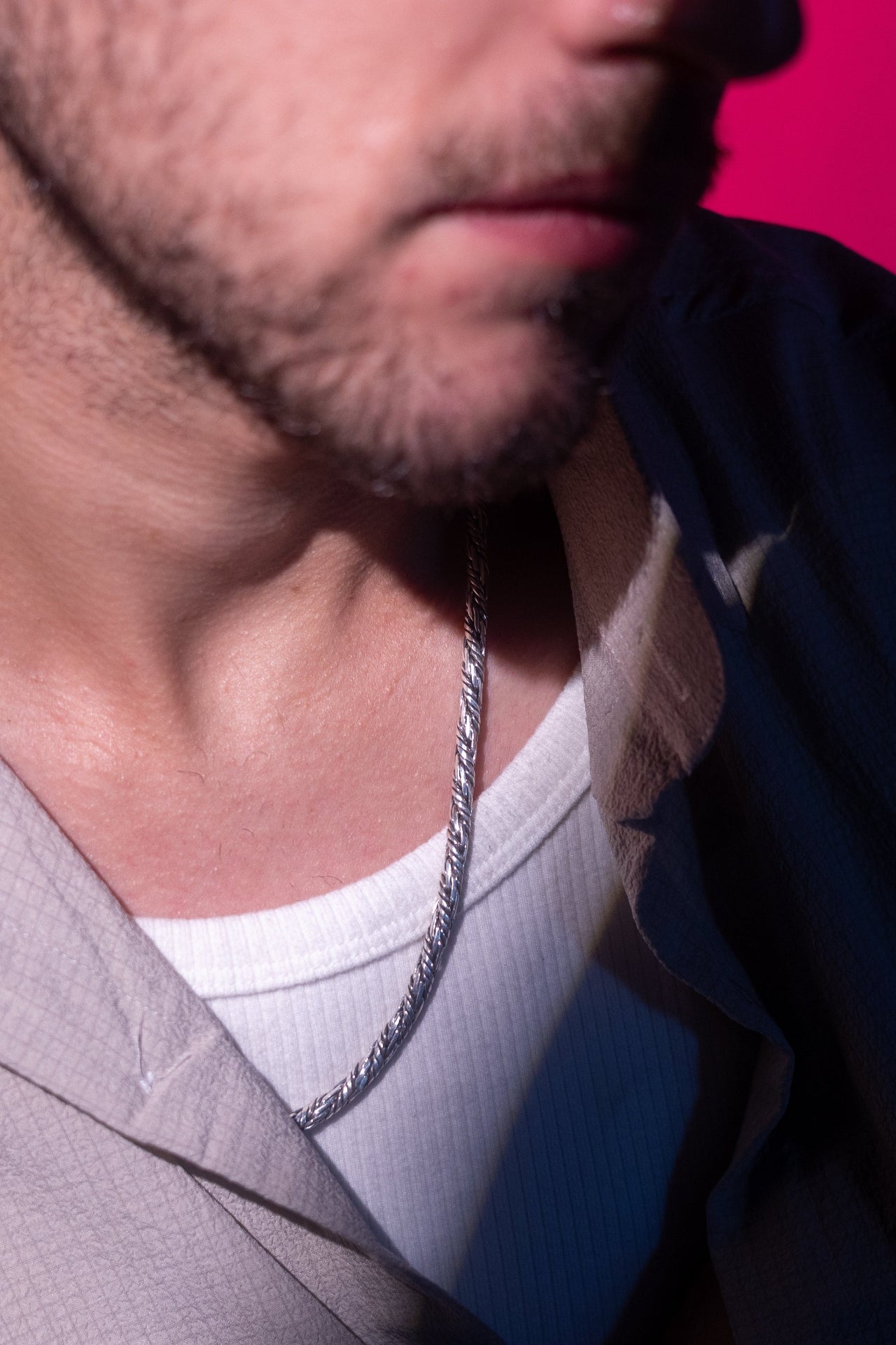 silver neck chain for men