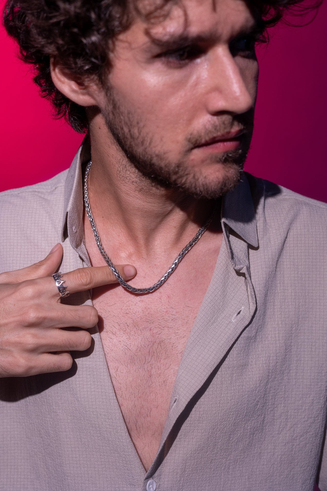 silver neck chain for men