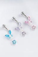 Mercura Butterfly Silver Belly Button Ring Parman