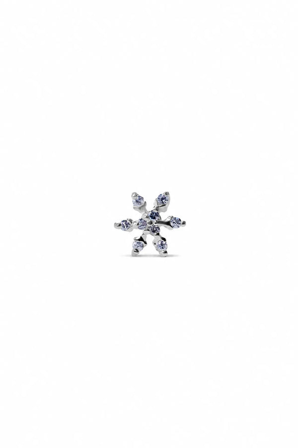 Icy Bloom Silver Ear Piercing