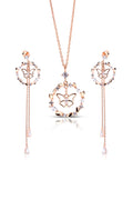 Fiorelle Silver Pendant and Earrings Set