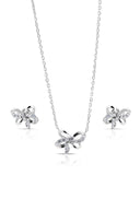 Amélise Silver Pendant and Earrings Set