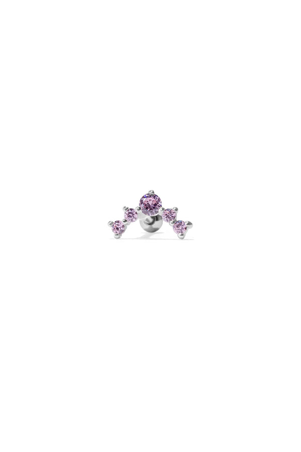 Aurora Glow Silver Ear Piercing