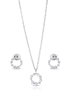 Celestine Silver Pendant and Earrings Set
