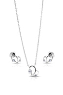 Fiona Silver Pendant and Earrings Set
