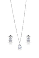 Calyra Silver Pendant and Earrings Set