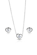 Mariselle Silver Pendant and Earrings Set